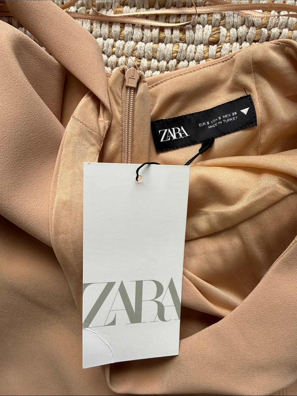 Zara Nude Halter Midi Dress - Picture 2 of 4
